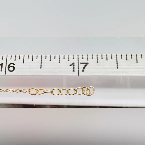 Heart and Star Station Necklace 💛 Real 18 Karat Solid Gold Jewelry 💛 - Picture 6 of 6